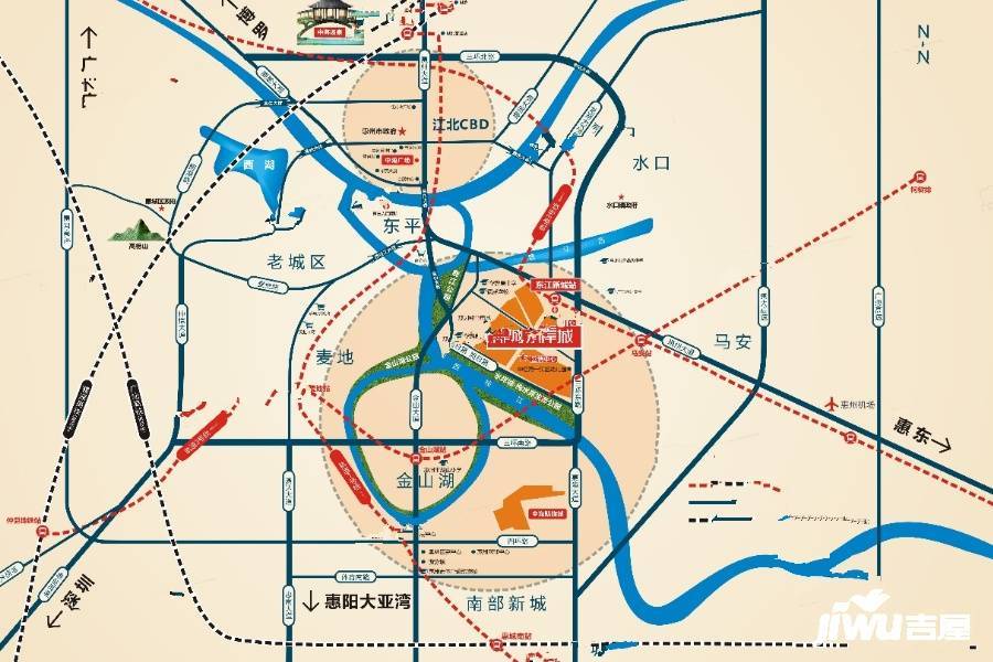 中海水岸城花园位置交通图
