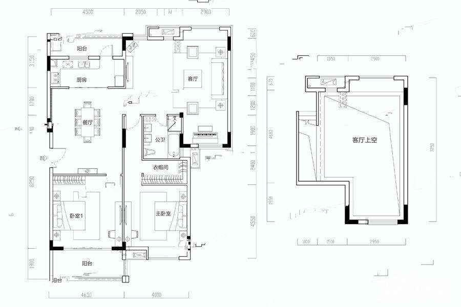 海伦堡海伦源筑2室2厅1卫148㎡户型图