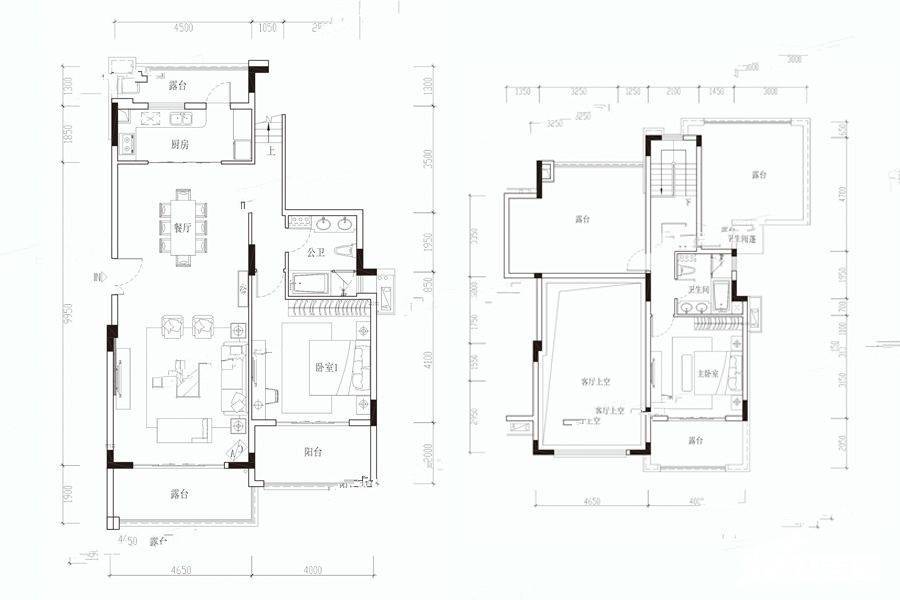 海伦堡海伦源筑2室2厅2卫141㎡户型图