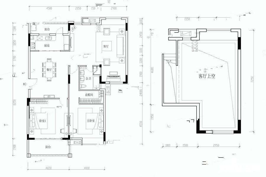 海伦堡海伦源筑2室2厅1卫148㎡户型图