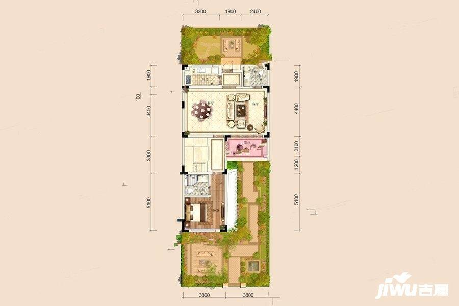 领地蘭台府4室2厅5卫176㎡户型图