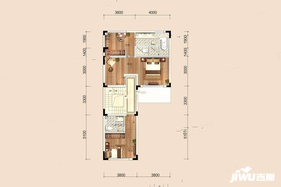 领地蘭台府4室2厅5卫176㎡户型图