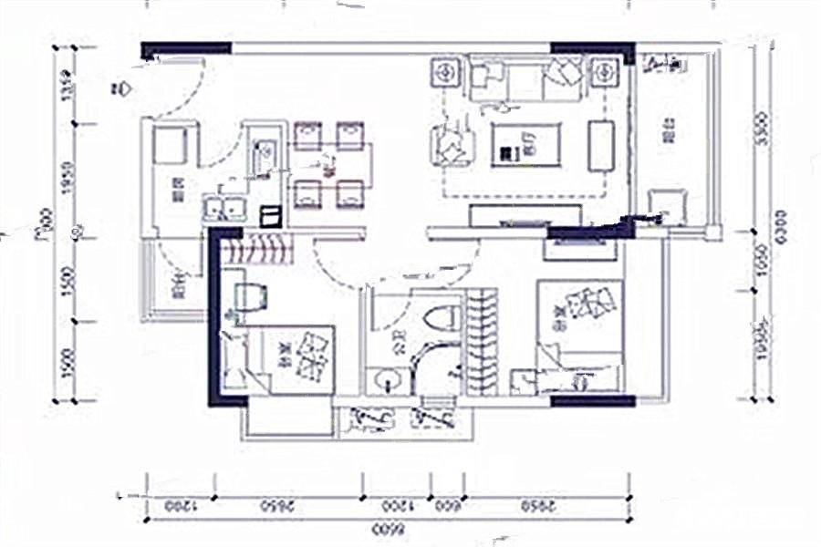 海伦堡中侨公馆2室2厅1卫69㎡户型图