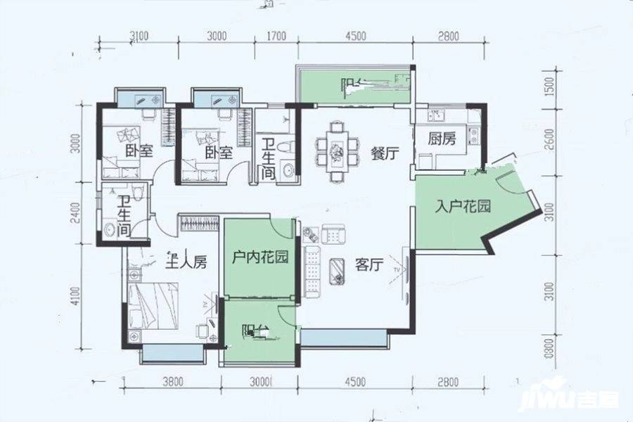 恒福山语海3室2厅2卫145㎡户型图