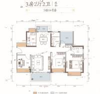 天健盈丰壹号院3室2厅2卫112㎡户型图