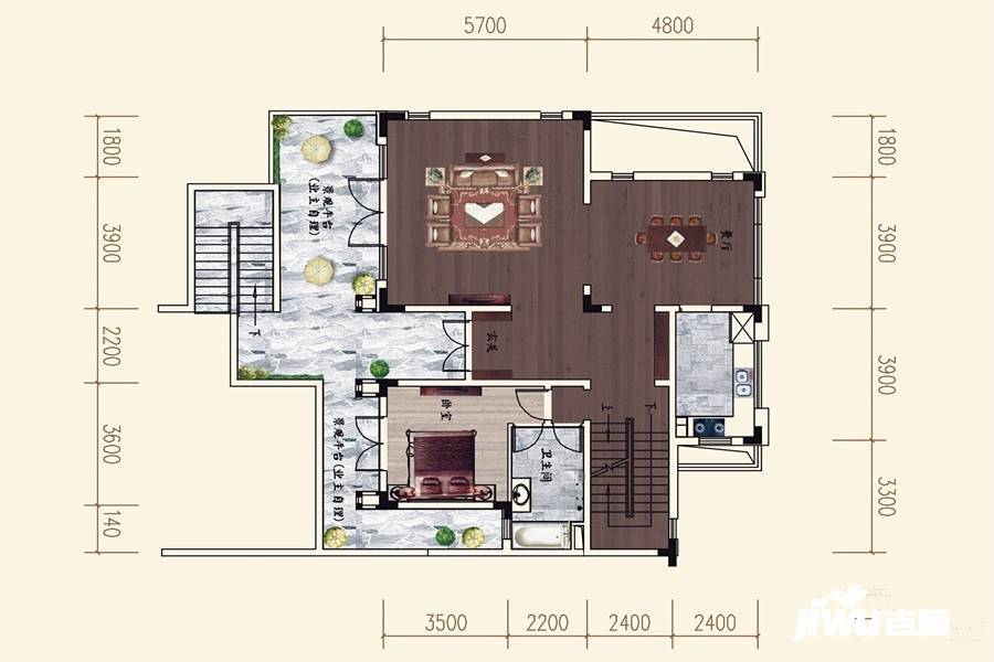 中海汤泉4室3厅4卫387.4㎡户型图