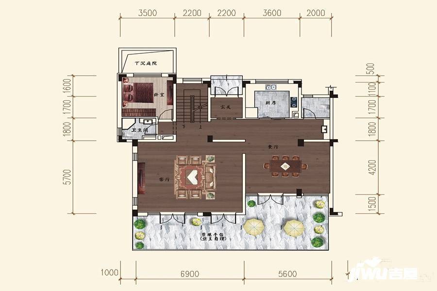 中海汤泉4室2厅4卫410.9㎡户型图