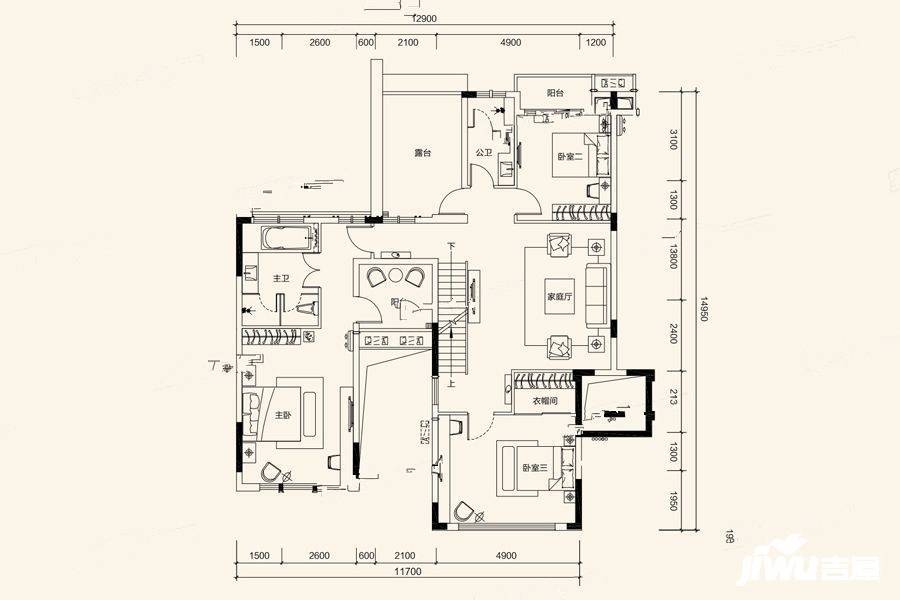 海伦堡爱Me城市4室4厅3卫173.7㎡户型图