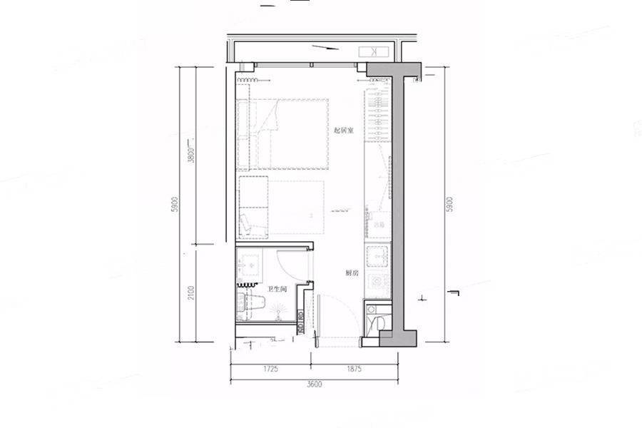 奥园领寓普通住宅30㎡户型图