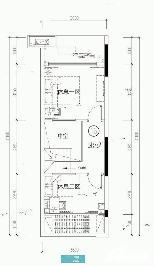 海伦堡海伦源筑2室2厅1卫46㎡户型图