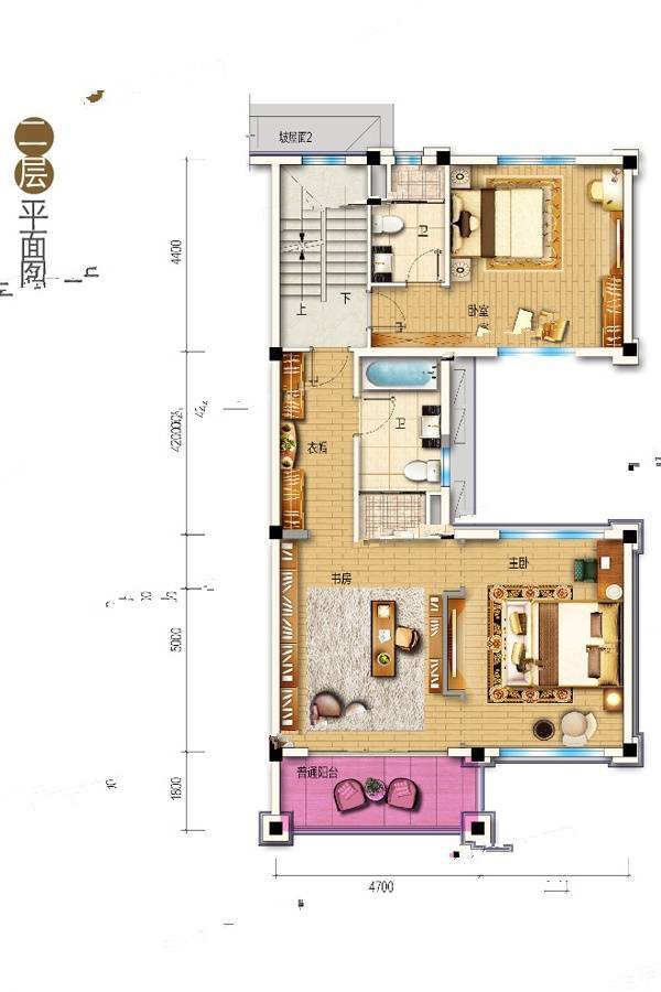 碧桂园天麓山栖3室1厅4卫212㎡户型图