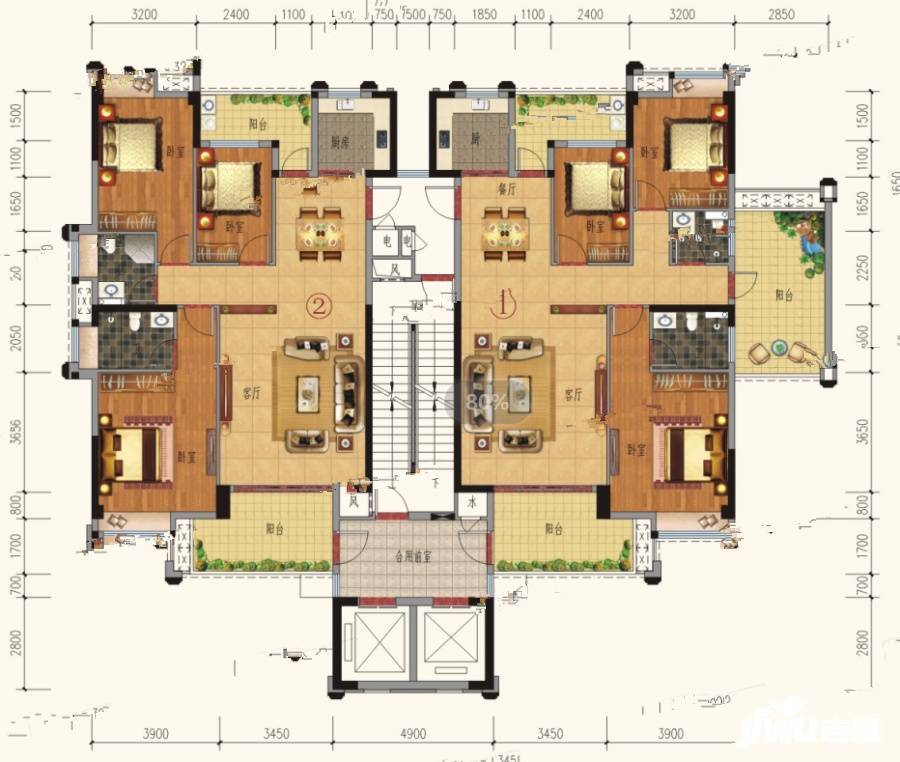 锦绣一品3室3厅2卫140㎡户型图