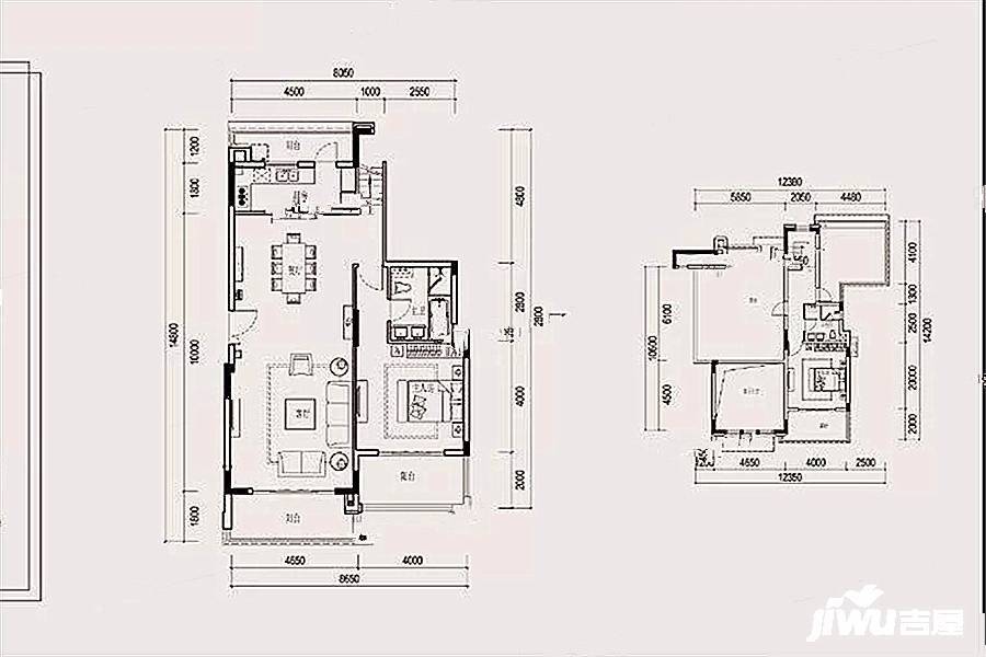 海伦堡十里东江4室2厅2卫143㎡户型图