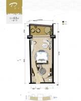 园方东山海普通住宅63㎡户型图