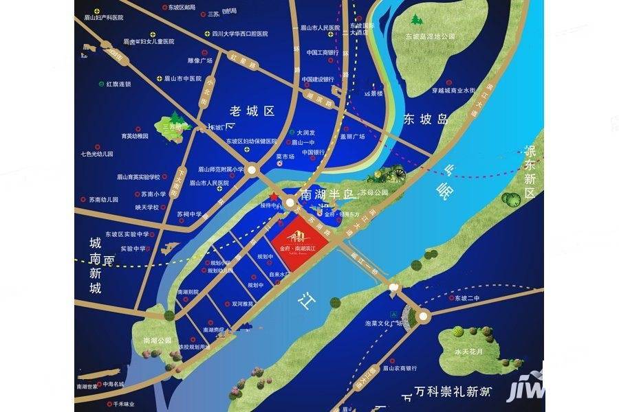 金府南湖滨江位置交通图