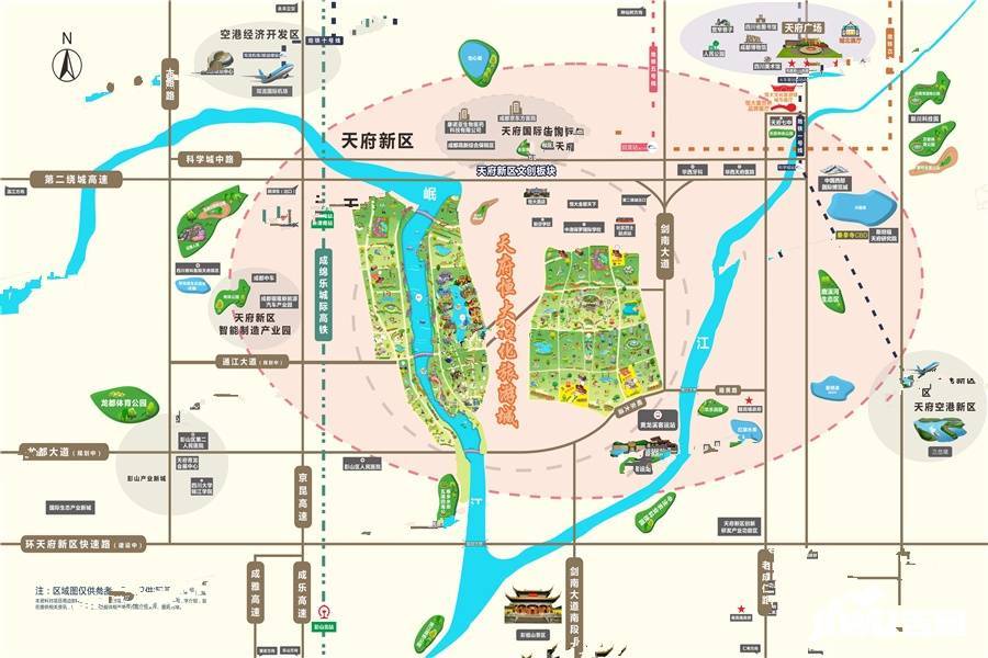 天府恒大文化旅游城位置交通图图片