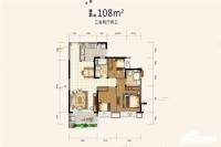 天府恒大文化旅游城3室2厅2卫108㎡户型图