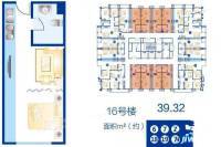 东海城1室1厅1卫39.3㎡户型图