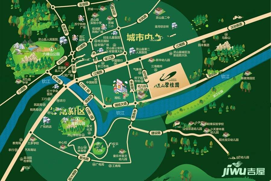 灵山碧桂园位置交通图