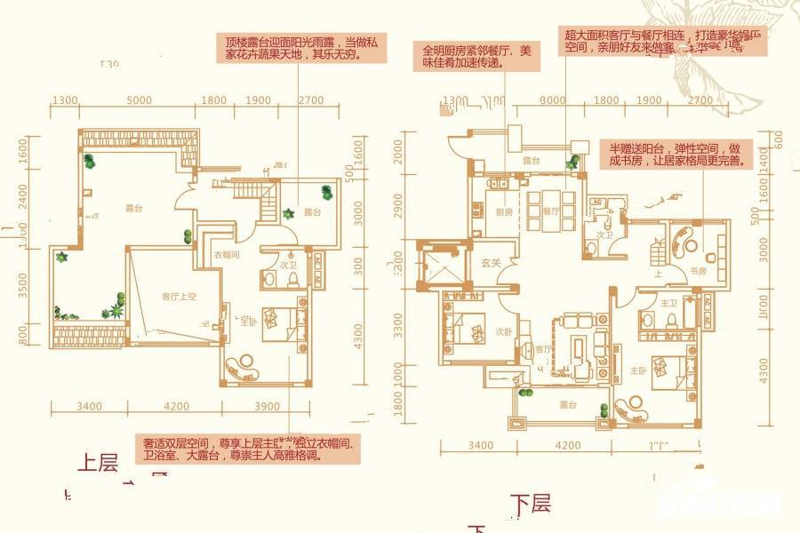 康桥12093室2厅3卫140.2㎡户型图