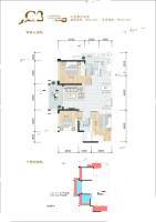 半岛大院三期3室2厅2卫85.6㎡户型图