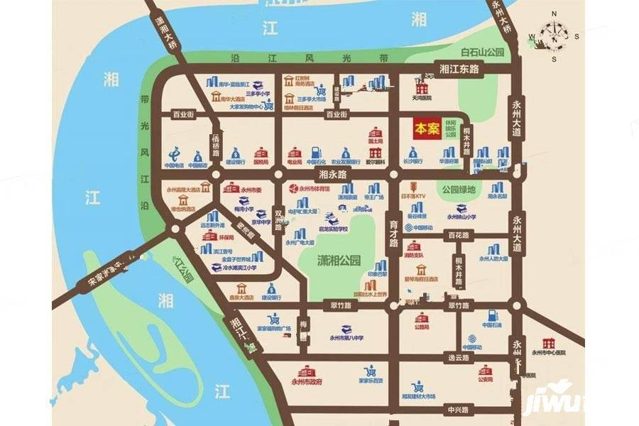 红太阳江岸花城位置交通图1