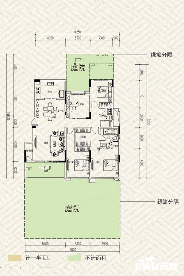 奥园誉湖湾4室2厅2卫146㎡户型图