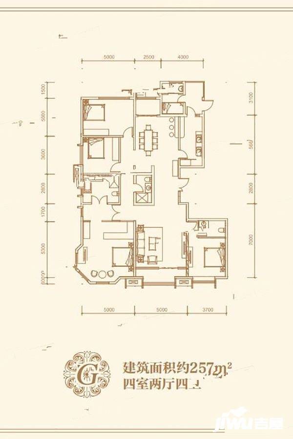 永昌新五一广场4室2厅4卫257㎡户型图