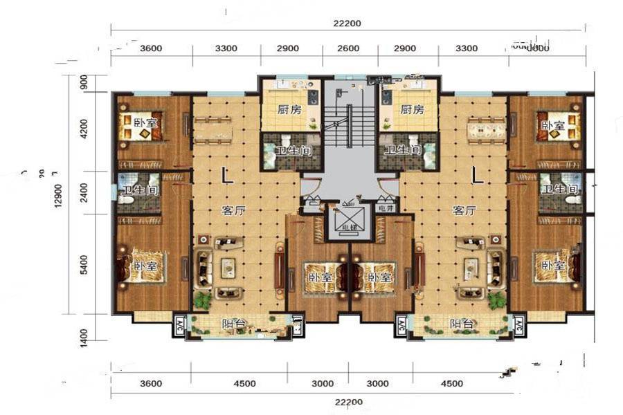 御品上院3室2厅1卫150㎡户型图