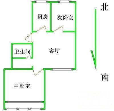 建东苑西区2室1厅1卫86㎡户型图