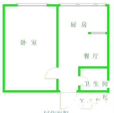 东冠英胡同1室1厅1卫39㎡户型图