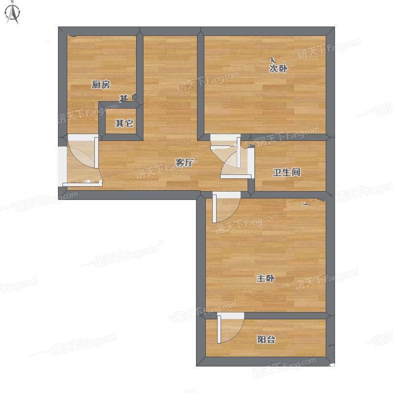 三源里小区2室1厅0卫57㎡户型图