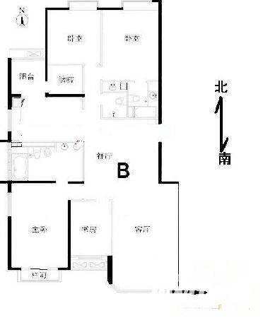 西四北头条1室0厅1卫20㎡户型图