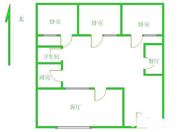 西四北头条4室1厅1卫200㎡户型图