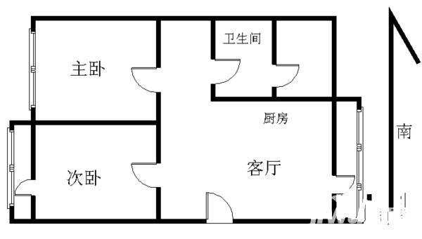 福怡苑一期2室1厅1卫63㎡户型图