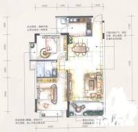 香江花园住宅2室2厅2卫120㎡户型图