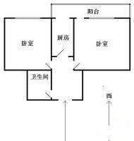 惠新西里2室1厅1卫58㎡户型图