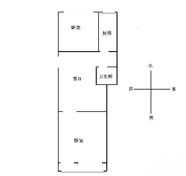 惠新西里3室1厅1卫75㎡户型图