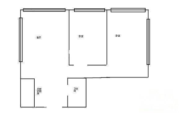 安全大厦2室2厅1卫88㎡户型图