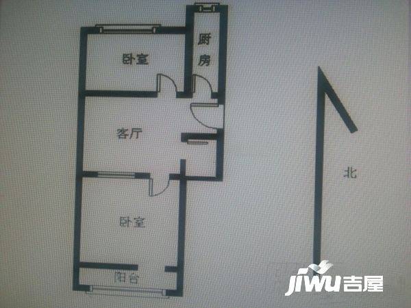 双花园西里2室1厅1卫56㎡户型图