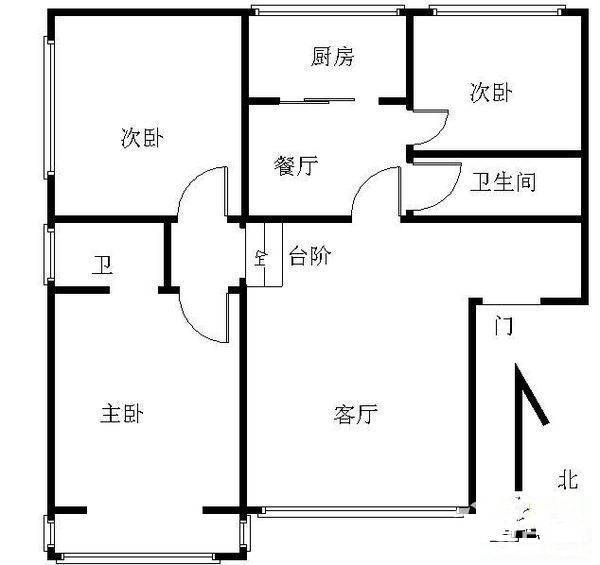 金福家园4室1厅1卫125㎡户型图