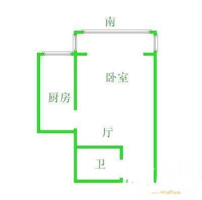 西大望路小区1室1厅1卫50㎡户型图