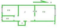西大望路小区2室1厅1卫51㎡户型图