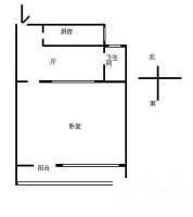 西海北小区1室1厅1卫54㎡户型图