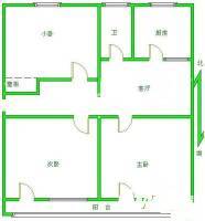 东架松3室1厅1卫90㎡户型图