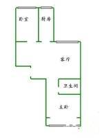 大羊坊小区2室1厅1卫76㎡户型图