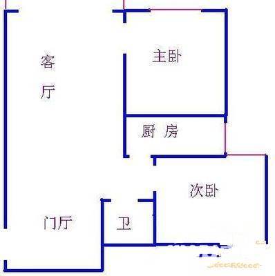 西四北二条1室1厅1卫16㎡户型图