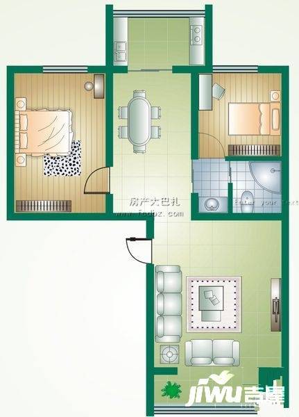 西直门铁路危改小区3室1厅1卫25㎡户型图