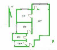 北沙滩11号院2室1厅1卫59㎡户型图