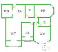 东旭花园公寓3室2厅2卫98㎡户型图